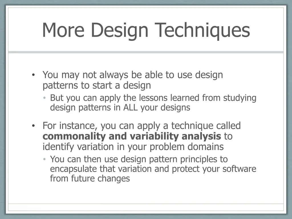 more design techniques
