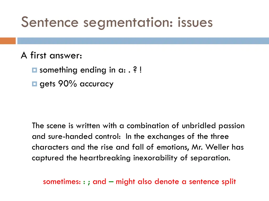 sentence segmentation issues 1