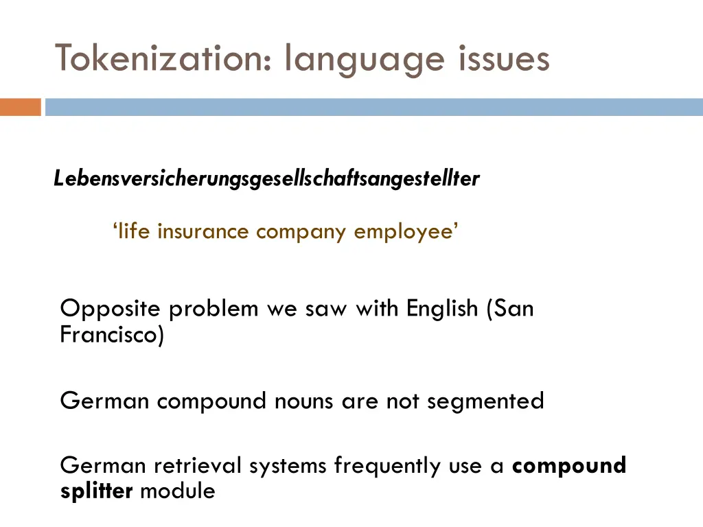 tokenization language issues