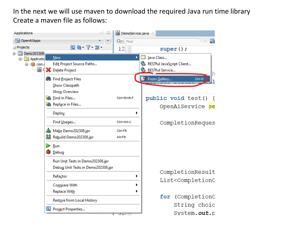 in the next we will use maven to download