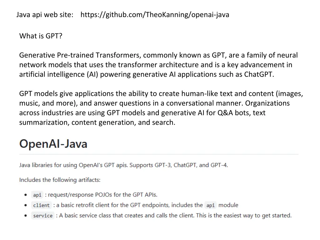 java api web site https github com theokanning
