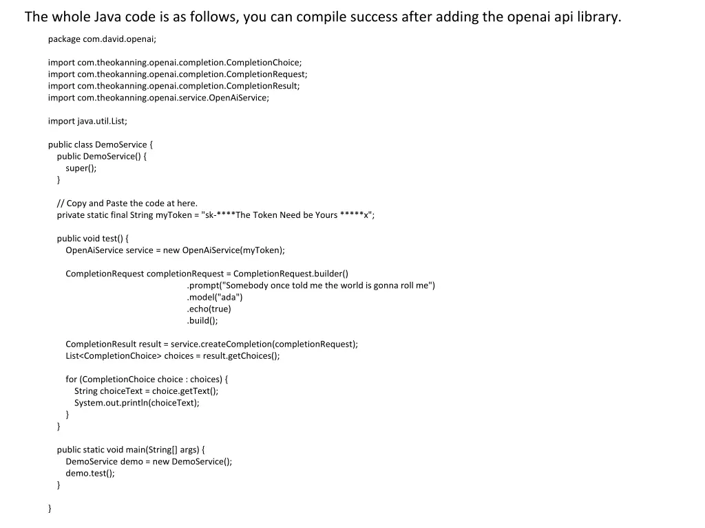 the whole java code is as follows you can compile