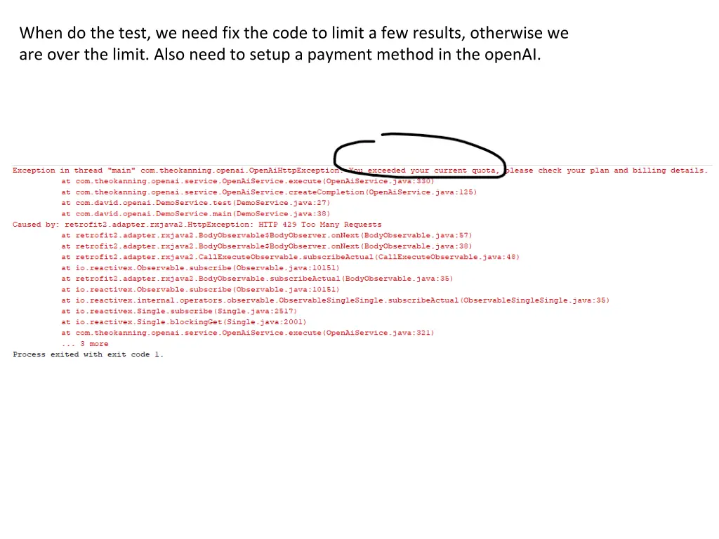 when do the test we need fix the code to limit
