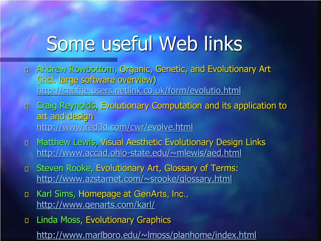 some useful web links