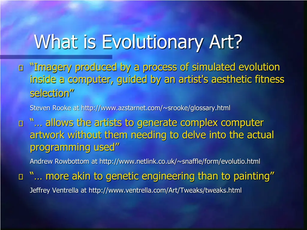 what is evolutionary art