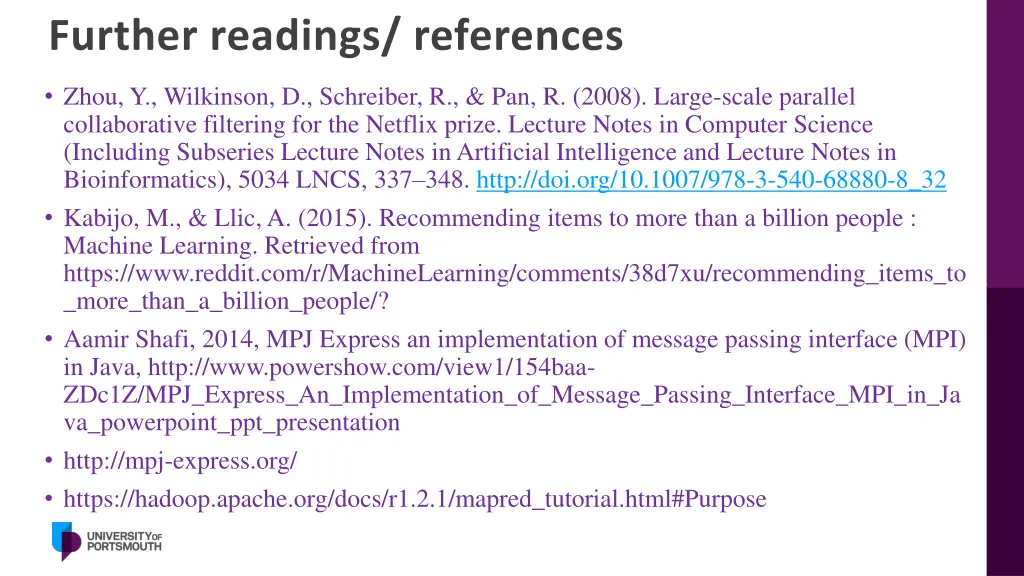 further readings references