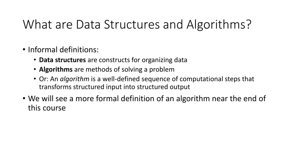 what are data structures and algorithms