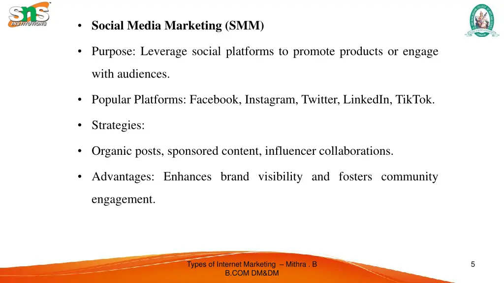 social media marketing smm