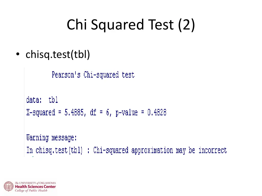 chi squared test 2