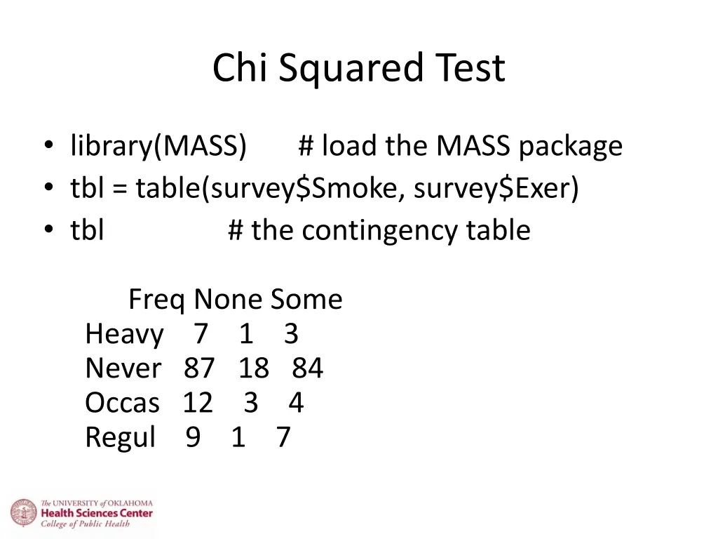 chi squared test