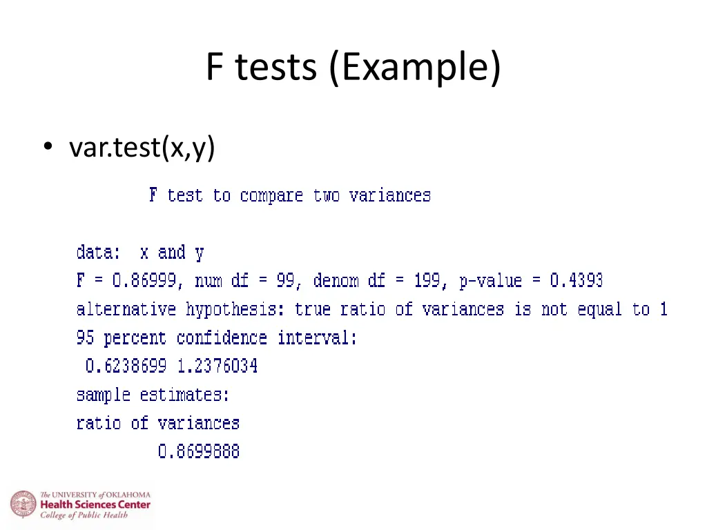 f tests example