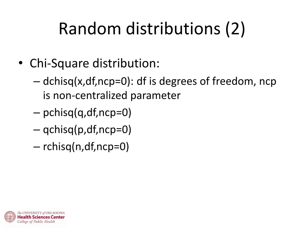 random distributions 2