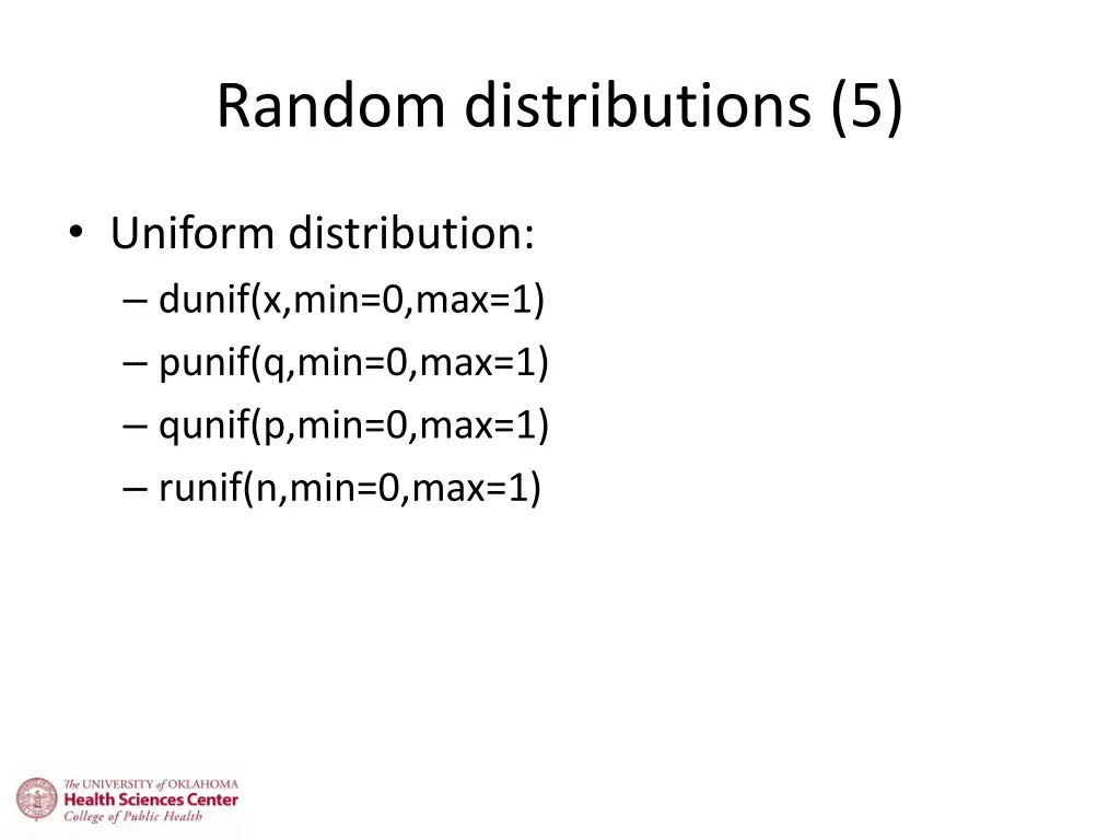 random distributions 5
