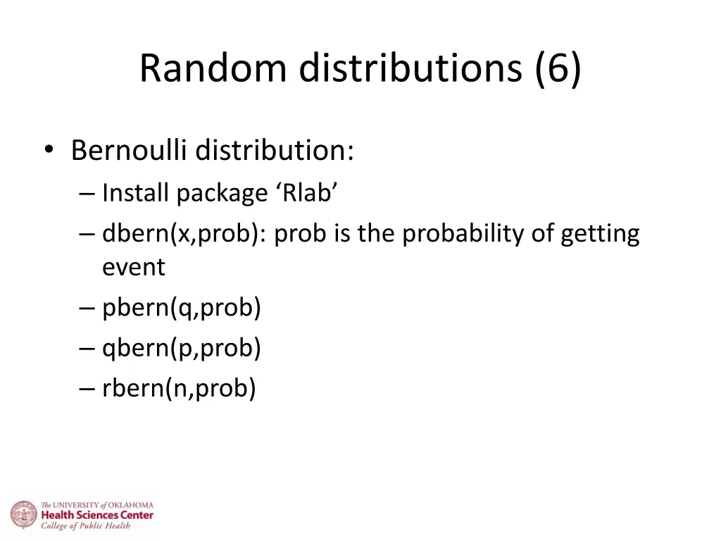 random distributions 6