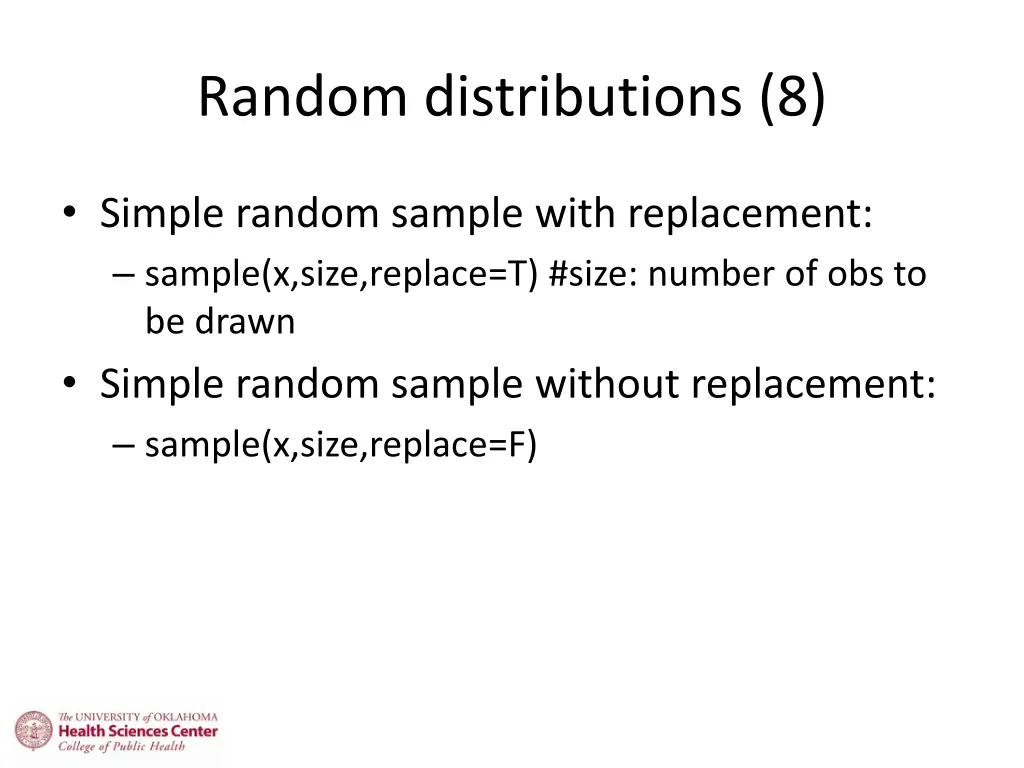 random distributions 8
