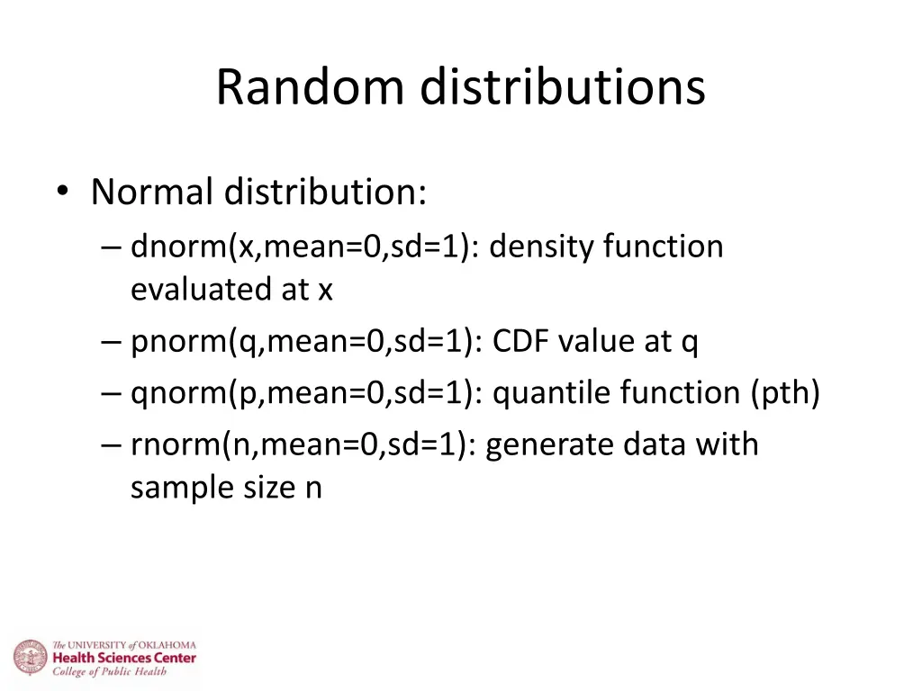 random distributions