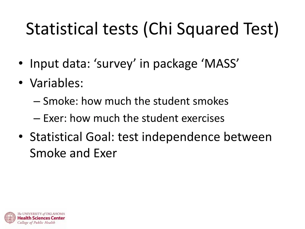statistical tests chi squared test