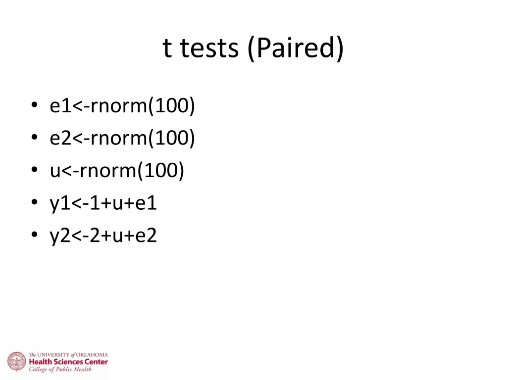 t tests paired