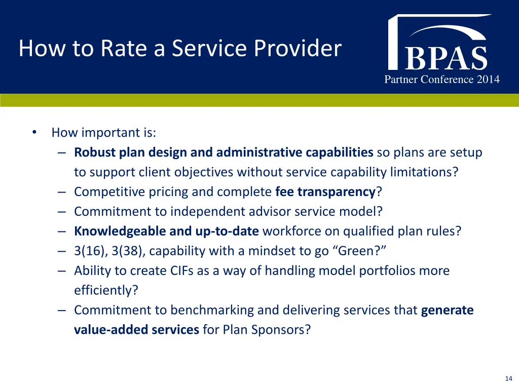 how to rate a service provider 1