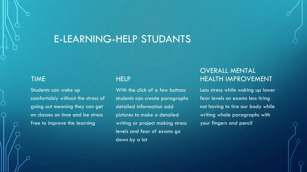 e learning help studants