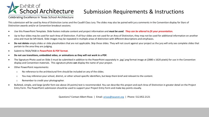 submission requirements instructions