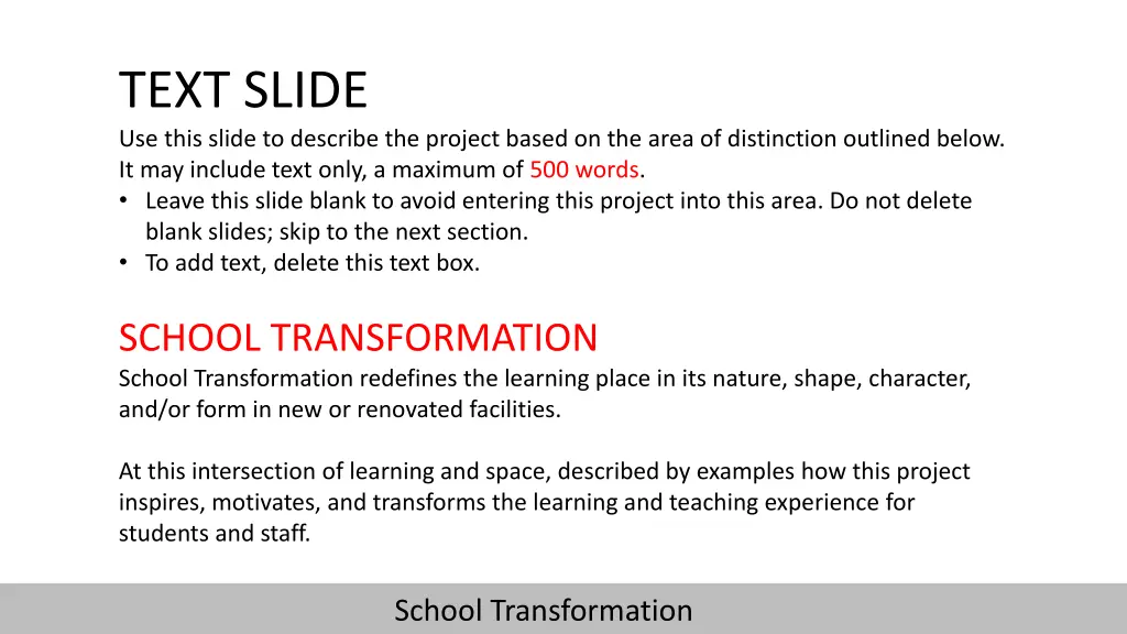 text slide use this slide to describe the project 6