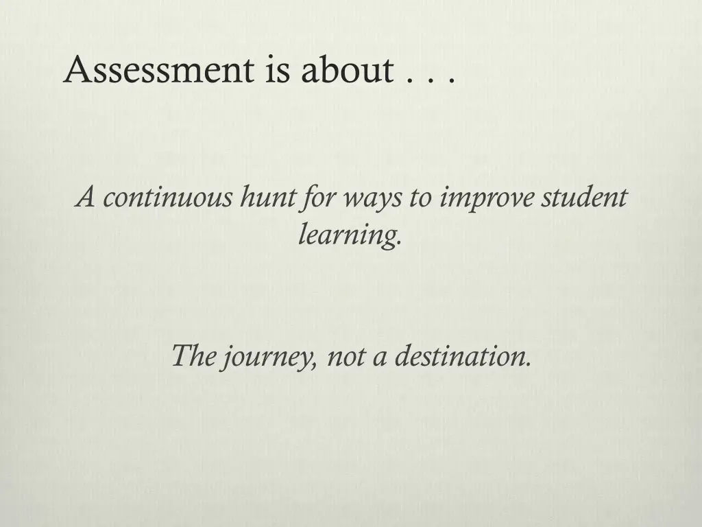 assessment is about