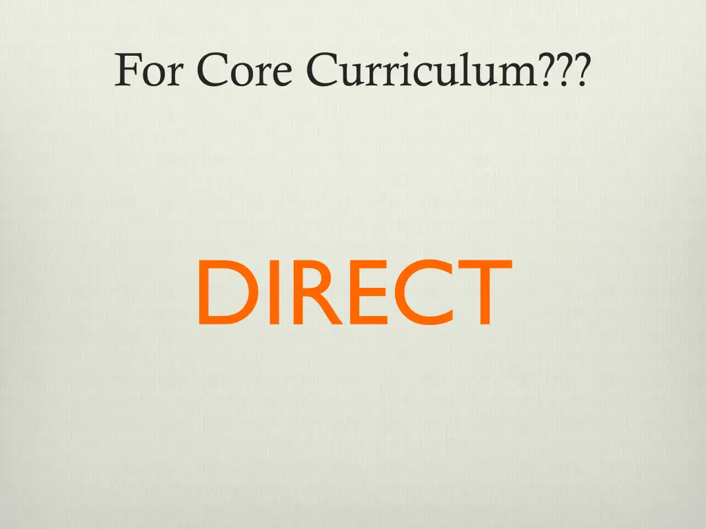 for core curriculum
