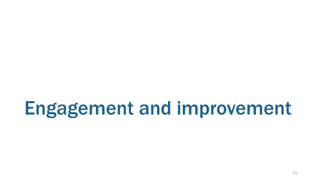 engagement and improvement