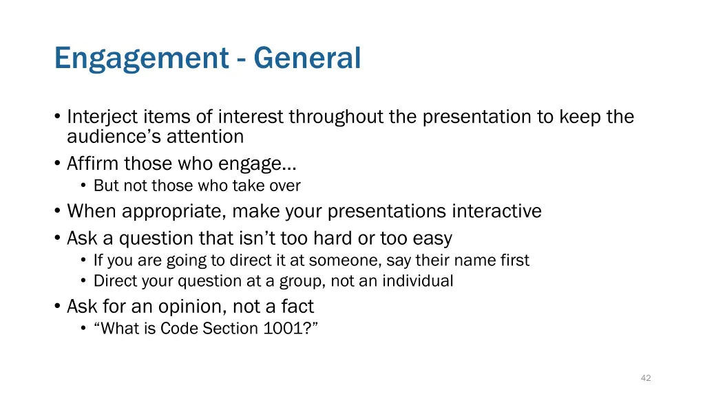 engagement general