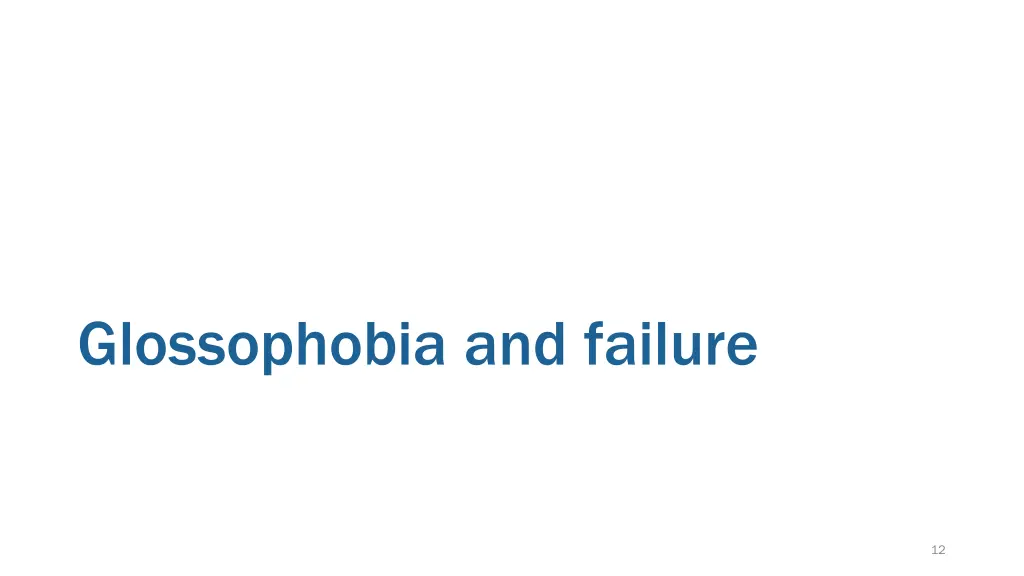 glossophobia and failure