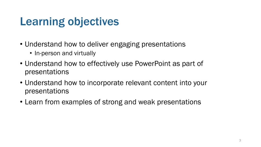 learning objectives