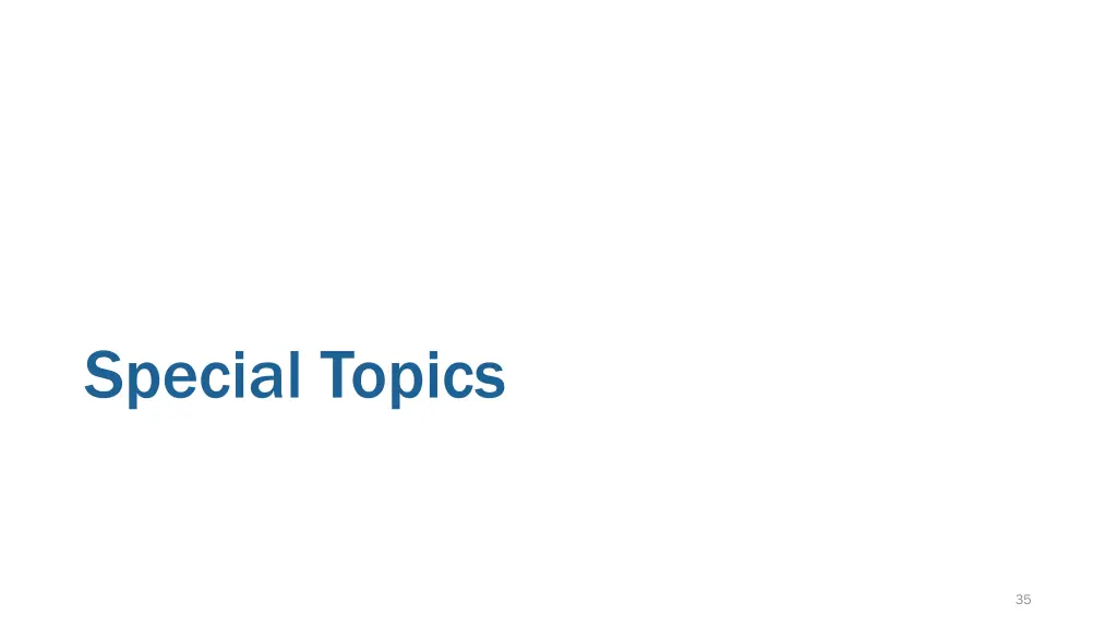 special topics