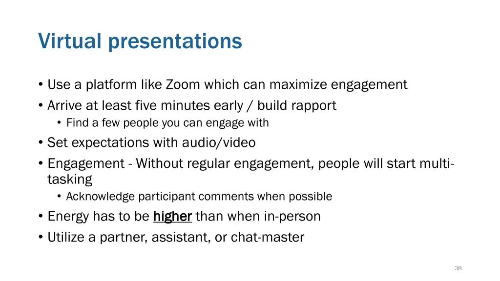 virtual presentations