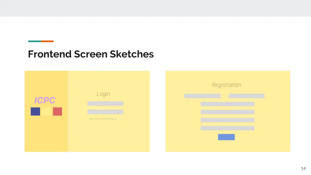 frontend screen sketches