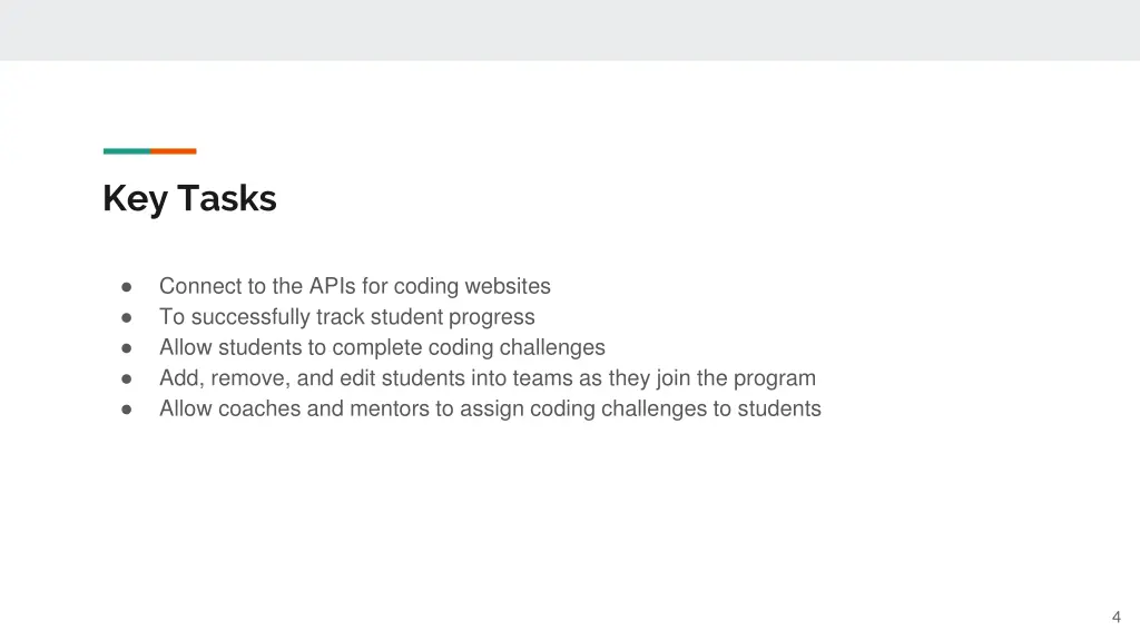 key tasks