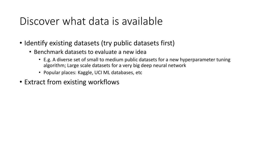 discover what data is available