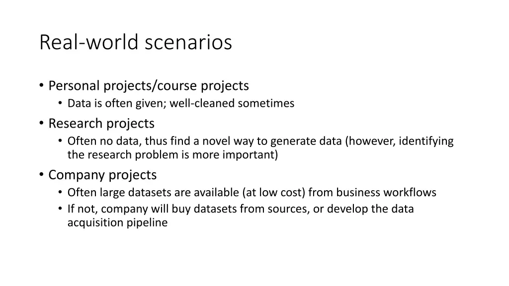 real world scenarios