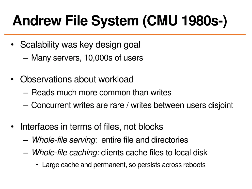 andrew file system cmu 1980s