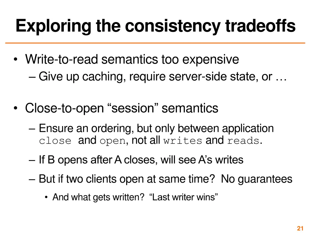 exploring the consistency tradeoffs