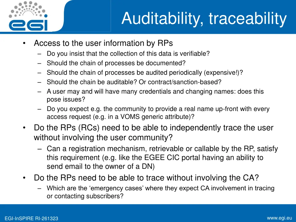 auditability traceability