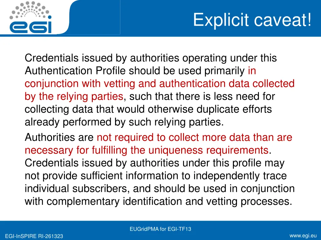 explicit caveat