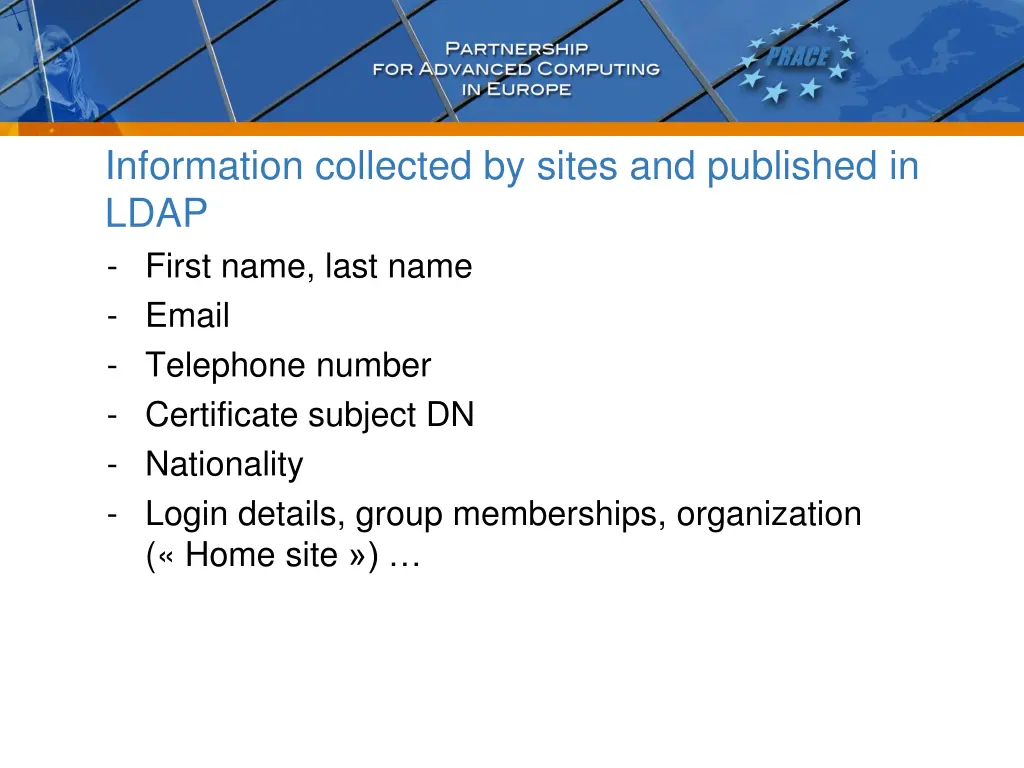 information collected by sites and published