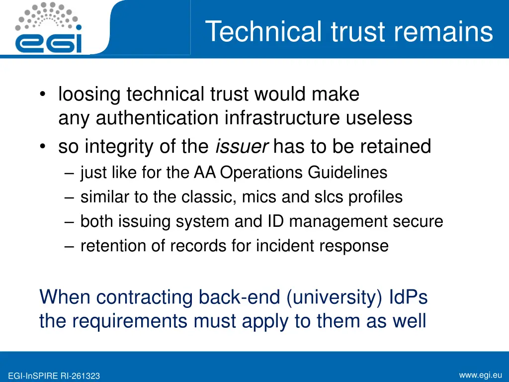 technical trust remains