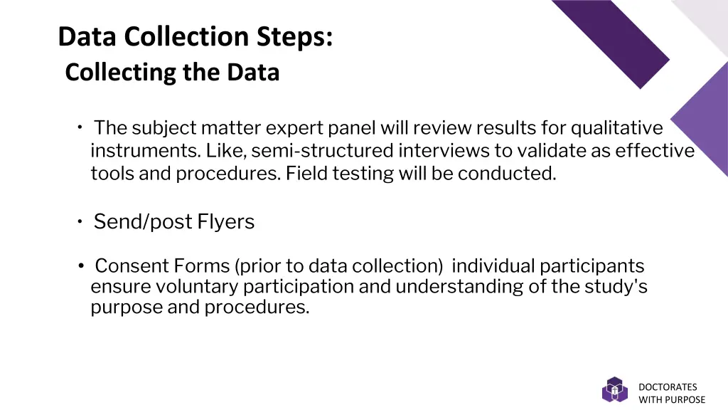 data collection steps collecting the data