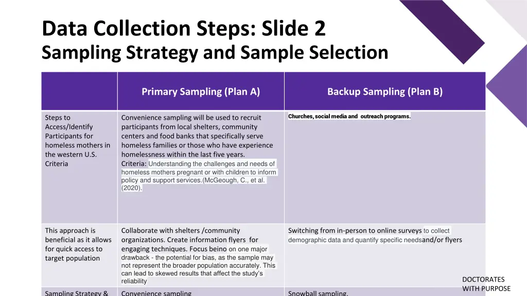 data collection steps slide 2 sampling strategy
