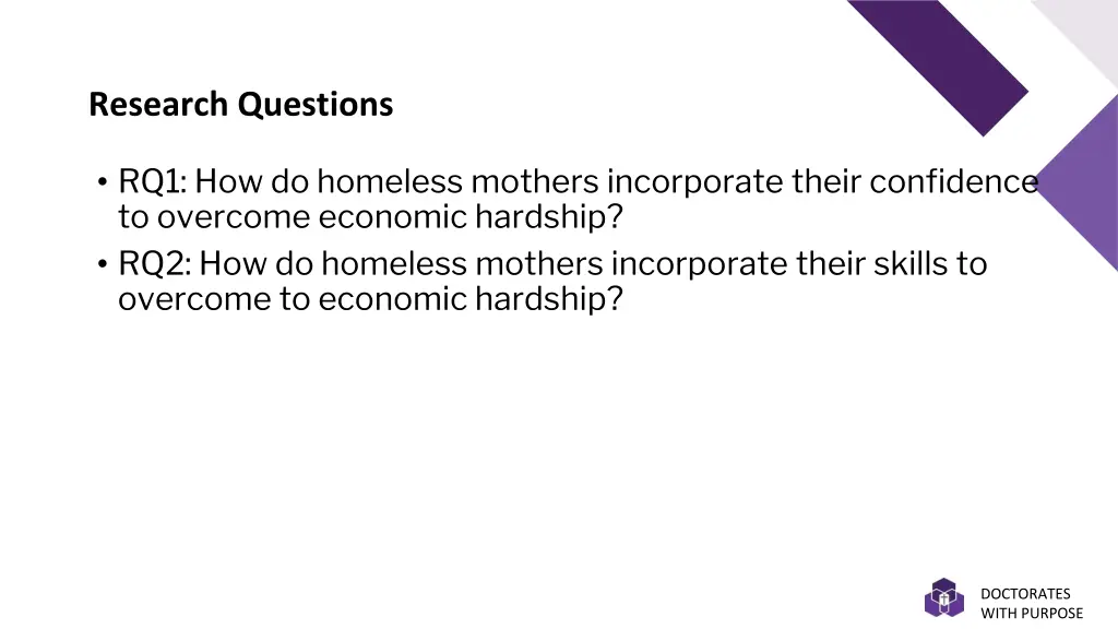 research questions