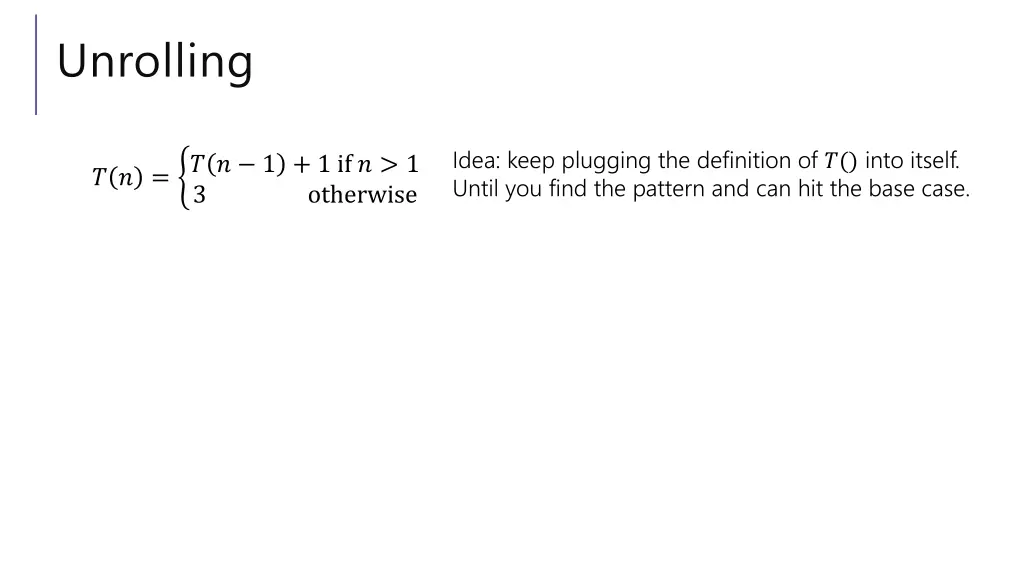 unrolling