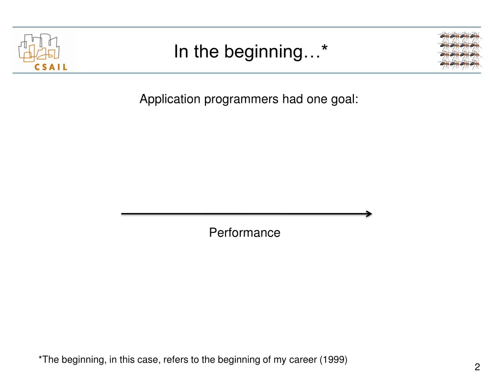 in the beginning