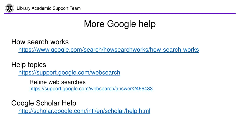 library academic support team 15